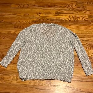 BLVD Trendy silver color sweater, holes are intentional size L